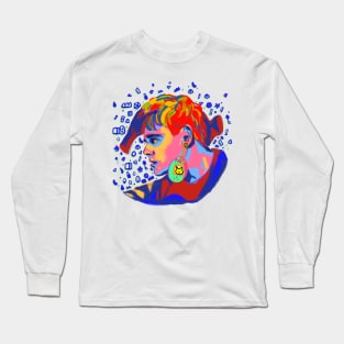 awsten knight rainbow tamagotchi portrait (round) Long Sleeve T-Shirt